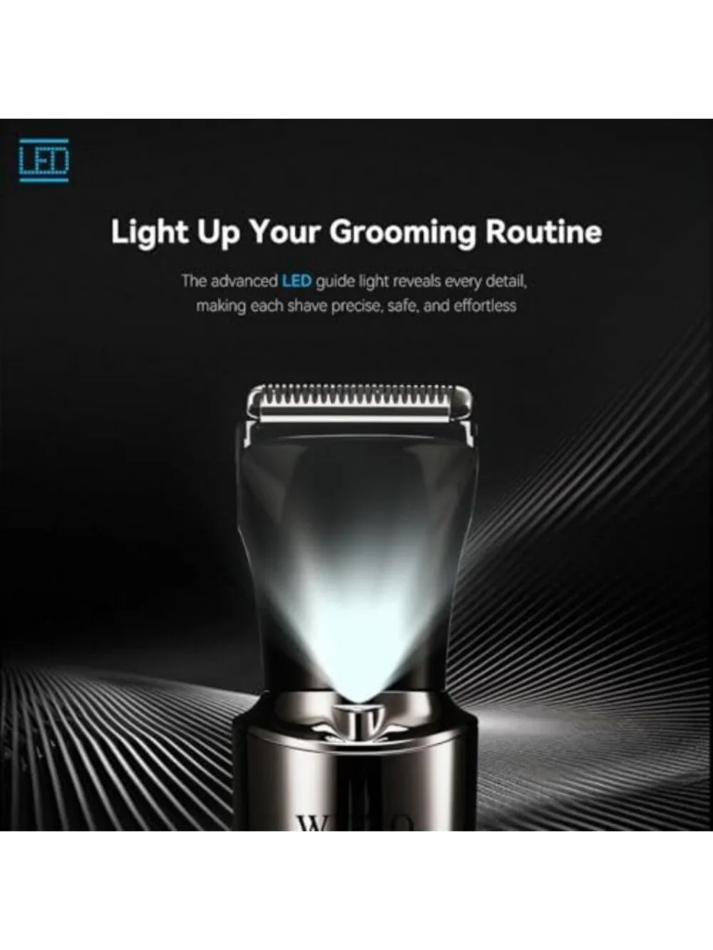4-in-1 Electric Back Shaver & Groin Hair Trimmer with LED Display for Men